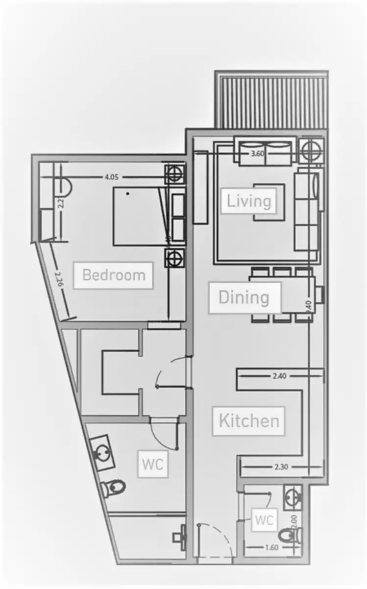 住宅 计划外 1 间卧室 顺丰 公寓  出售 在 萨德 , 多哈 #21339 - 1  image 