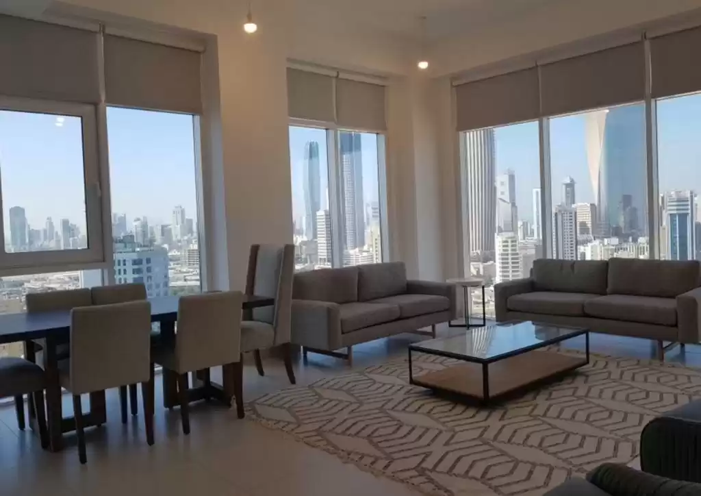 سكني عقار جاهز 3 غرف  مفروش شقة  للإيجار في الكويت #25164 - 1  صورة 